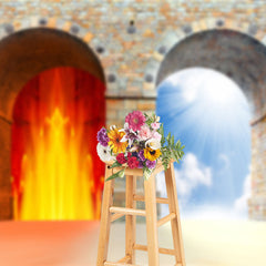 Lofaris Hell And Heaven Brick Stone Arches Memorial Backdrop