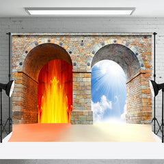 Lofaris Hell And Heaven Brick Stone Arches Memorial Backdrop