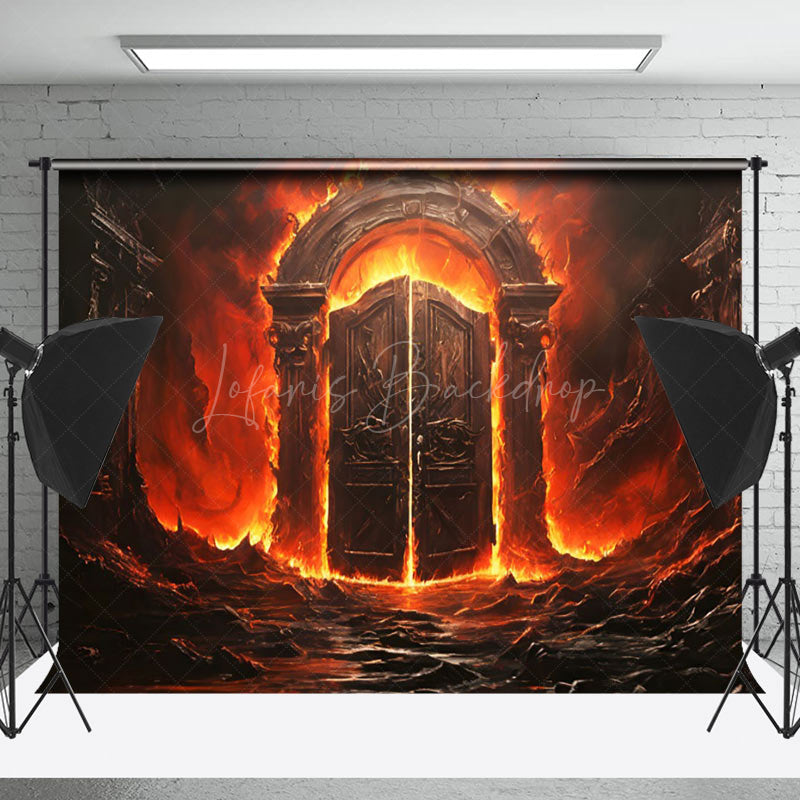 Lofaris Hell Burning Door Portrait Photography Backdrop