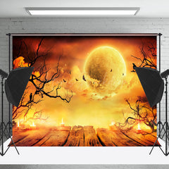 Lofaris Hell Gold Moon Crow Bat Halloween Photo Backdrop