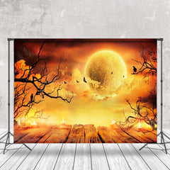 Lofaris Hell Gold Moon Crow Bat Halloween Photo Backdrop