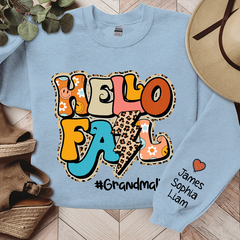 Lofaris Grandma Life Hello Fall Sweatshirt Custom And Kids Autumn Gift TH