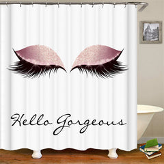 Lofaris Hello Gorgeous Woman Eyes Pure White Shower Curtain