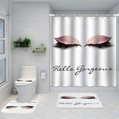 Lofaris Hello Gorgeous Woman Eyes Pure White Shower Curtain