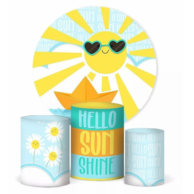 Lofaris Hello Sun Shine Sunglasses Party Round Backdrop Kit