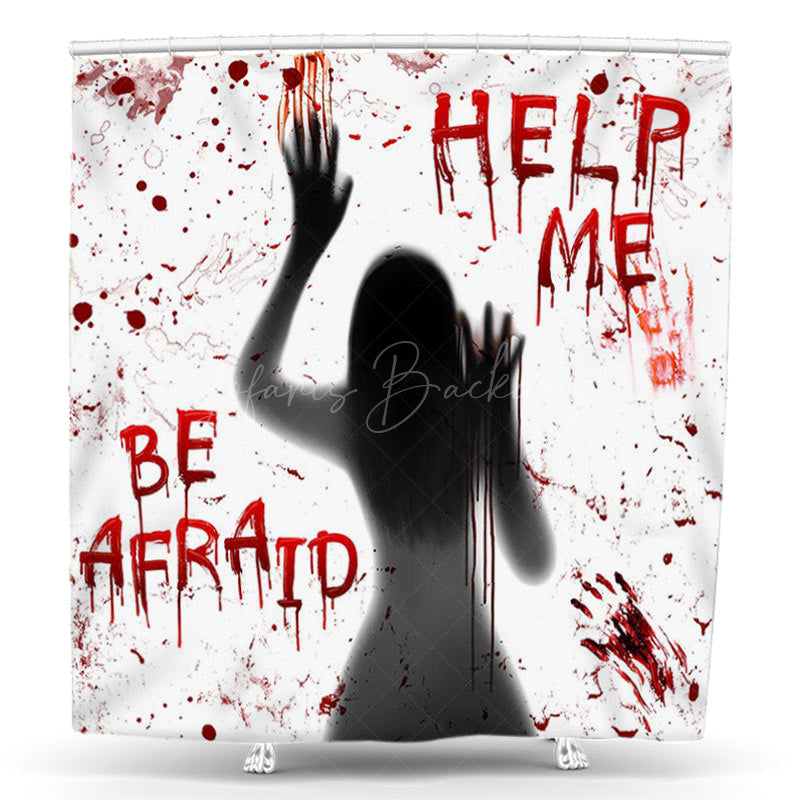 Lofaris Help Me Be Afraid Ghosts Halloween Shower Curtain