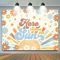 Lofaris Here Comes The Sun Groovy Boho Baby Shower Backdrop