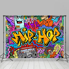 Lofaris Hip Hop Music Colorful Graffiti Party Backdrop