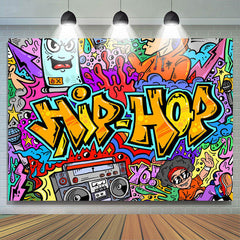 Lofaris Hip Hop Music Colorful Graffiti Party Backdrop