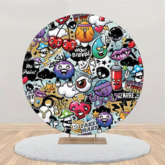 Lofaris Hiphop Colorful Graffiti Round Dance Party Backdrop