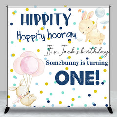 Lofaris Hippity Hooray Bunny Custom 1St Birthday Backdrop