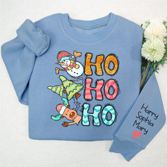 Lofaris Ho Snowman Elk Cedar Custom Kids Sweatshirt