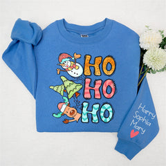 Lofaris Ho Snowman Elk Cedar Custom Kids Sweatshirt