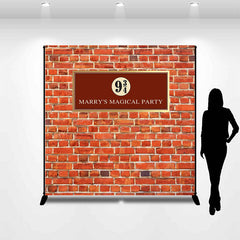 Lofaris Hogwarts Red Brick Personalized Birthday Backdrop