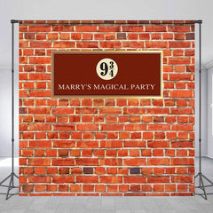 Lofaris Hogwarts Red Brick Personalized Birthday Backdrop