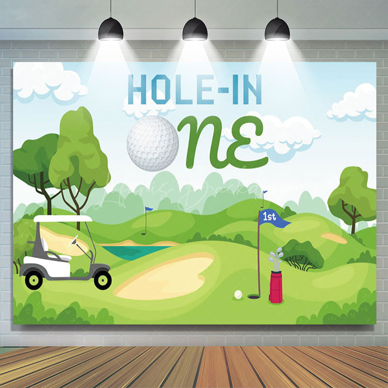 Lofaris Hole-in One Golf Course First Birthday Backdrop