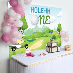 Lofaris Hole-in One Golf Course First Birthday Backdrop