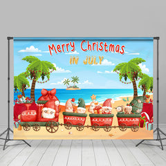 Lofaris Holiday Island Blue Sky Beach Summer Christmas Backdrop