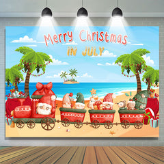 Lofaris Holiday Island Blue Sky Beach Summer Christmas Backdrop