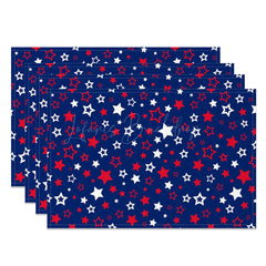 Lofaris Hollow Star Deco Independence Day Set Of 4 Placemats