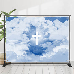 Lofaris Holy Light Blue Sky And White Cloud Backdrop