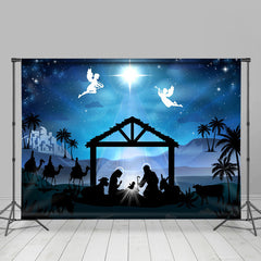 Lofaris Holy Light Jesus Night Star Angel Christmas Backdrop