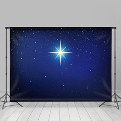 Lofaris Holy Light Night Star Dark Blue Christmas Backdrop