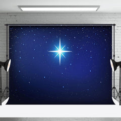 Lofaris Holy Light Night Star Dark Blue Christmas Backdrop