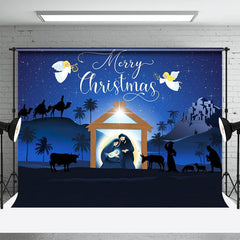 Lofaris Holy Light Ningt Star Born Merry Christmas Backdrop