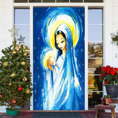 Lofaris Holy Light Our Lady Painting Christmas Door Cover