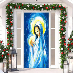 Lofaris Holy Light Our Lady Painting Christmas Door Cover