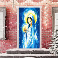 Lofaris Holy Light Our Lady Painting Christmas Door Cover