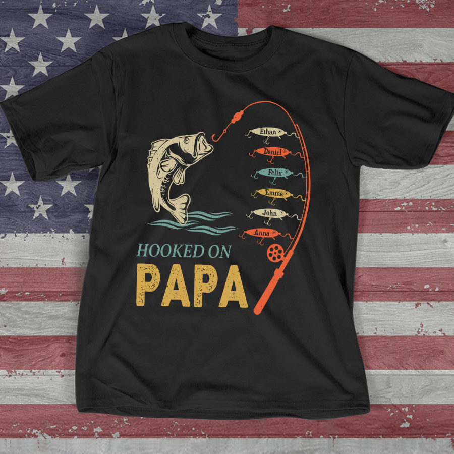 Lofaris Hook On Being Papa Fathers Day Fish Custom T - Shirt