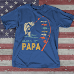 Lofaris Hook On Being Papa Fathers Day Fish Custom T - Shirt