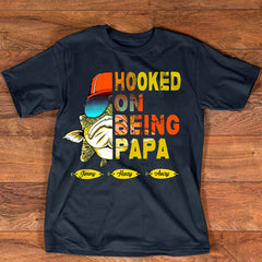 Lofaris Hooked By Being Fishing Kids Fathers Day T - Shirt