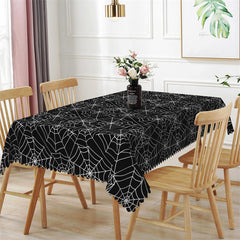 Lofaris Horrific Black Spider Web Halloween Party Tablecloth