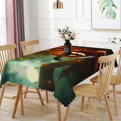 Lofaris Horrific Pumpkin Lanterns Dim Halloween Tablecloth