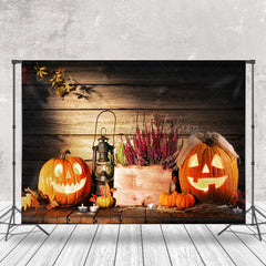 Lofaris Horror Pumpkin Plank Background Halloween Backdrop