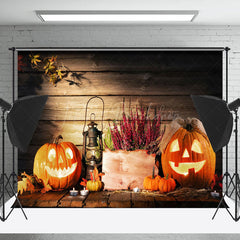 Lofaris Horror Pumpkin Plank Background Halloween Backdrop