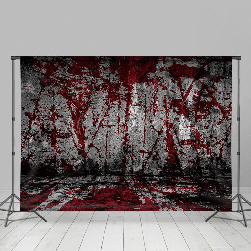 Lofaris Horror Vibe Bloody Stained Wall Happy Halloween Backdrop