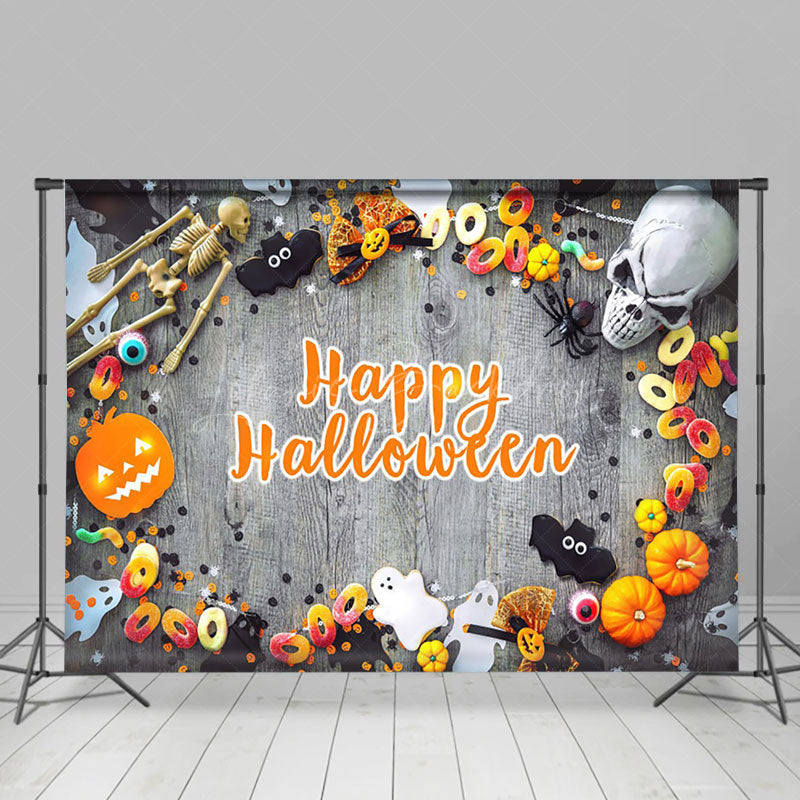 Lofaris Horror Vibe Photography Candy Happy Halloween Backdrop