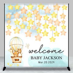 Lofaris Hot Air Balloon Star Custom Baby Shower Backdrop