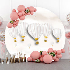 Lofaris Hot Air Balloons Sky Circle Birthday Backdrop Kit