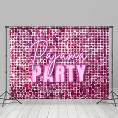 Lofaris Hot Pink Sequins Sparkle Neon Pajama Party Backdrop