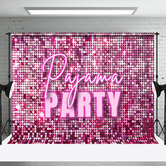 Lofaris Hot Pink Sequins Sparkle Neon Pajama Party Backdrop