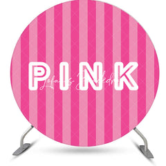 Lofaris Hot Pink Vertical Stripe Round Backdrop For Party