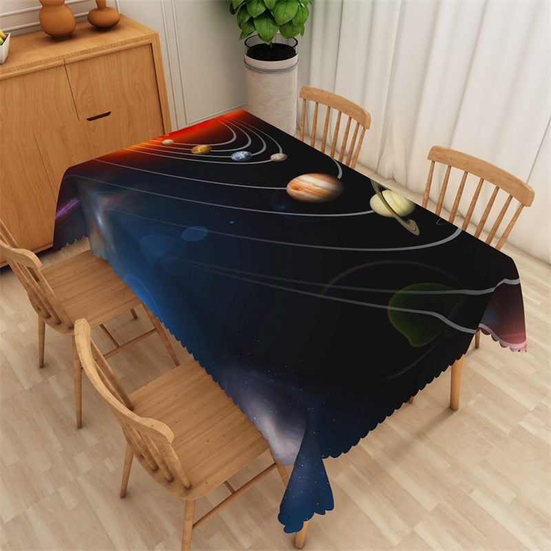 Lofaris Huge Solar System Galaxy Space Rectangle Tablecloth