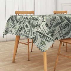 Lofaris Hundred Dollar Bills Money Rectangle Tablecloth