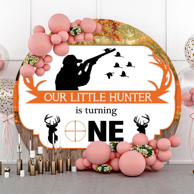 Lofaris Hunter Autumn Tree Wood Round 1st Birthday Backdrop