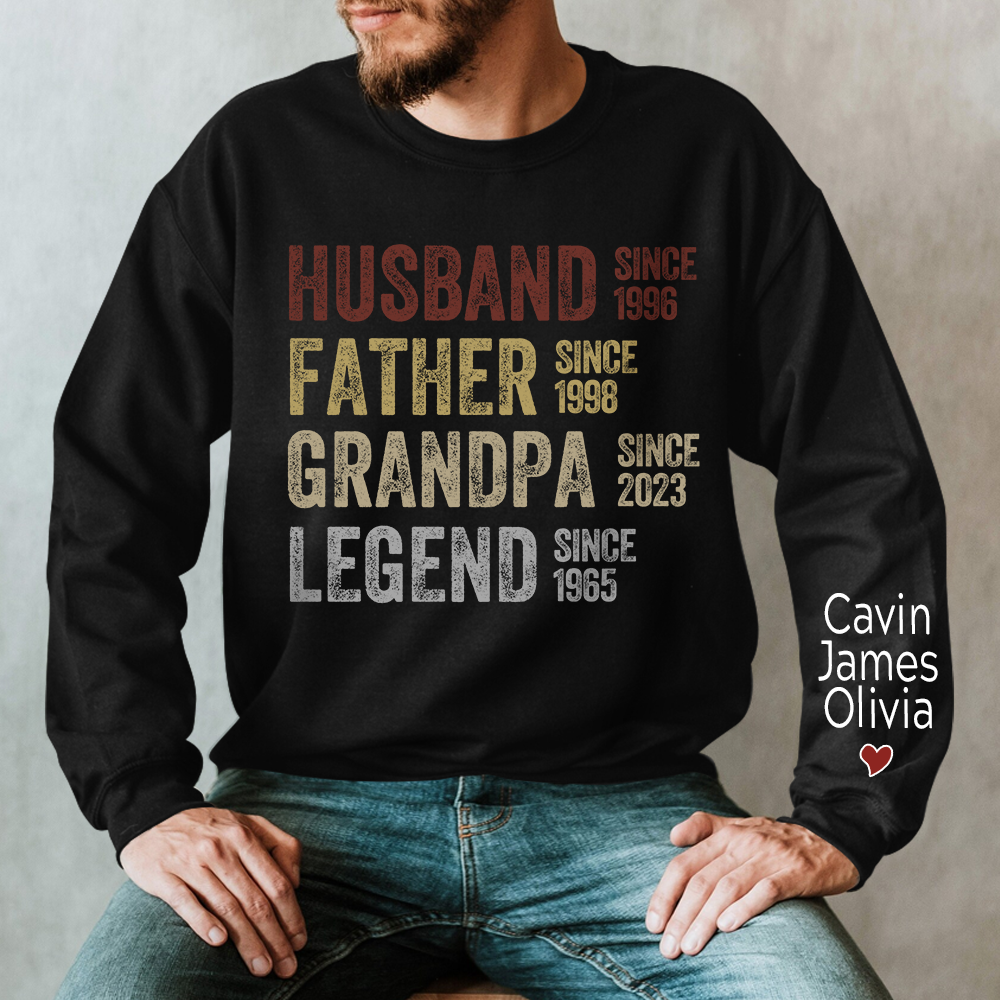 Lofaris Husband Father Grandpa Legend Custom Name Sweatshirt